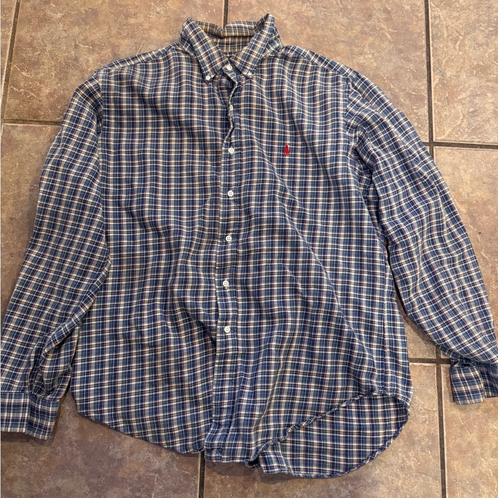 Ralph Lauren Blue and cream Checkered Shirt
